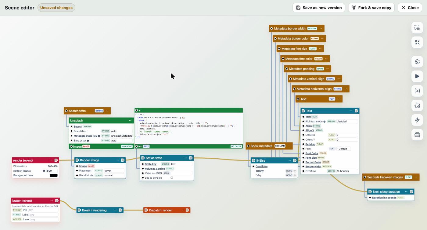 Editing a scene from the store in the browser